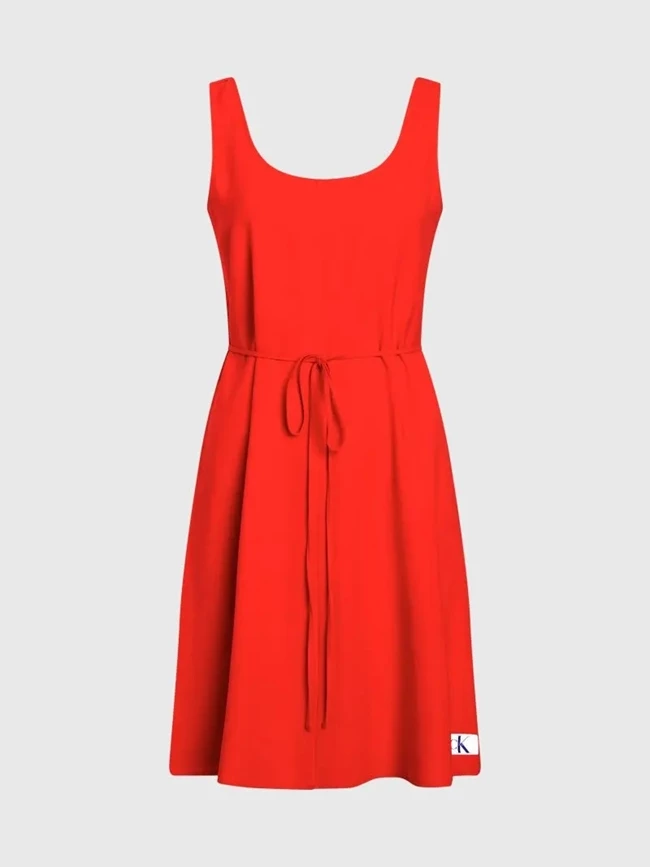 Φόρεμα Από Μαλακό Twill Και Με Δέσιμο Στη Μέση, Calvin Klein