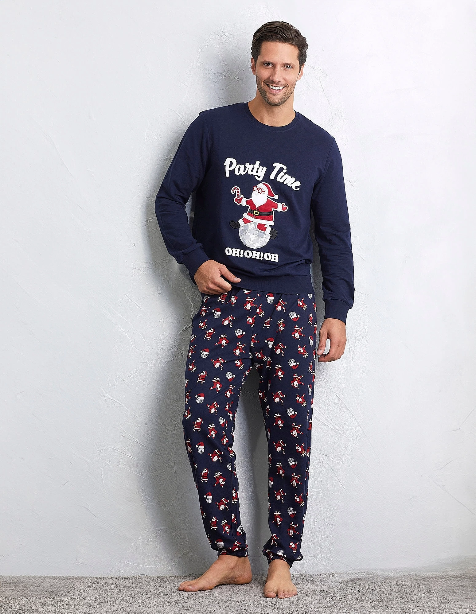 Men's long cotton pajamas Party Time Family Yamamay