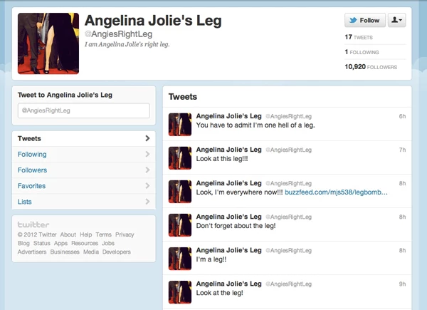 Όταν το πόδι της Angelina Jolie απέκτησε Twitter!